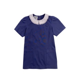 設計白色蕾絲花邊衣領    訂製寶藍色幼兒校服    兒童校服      校服生產商    SU327 設計白色蕾絲花邊衣領    訂製寶藍色幼兒校服    兒童校服      校服生產商    SU327